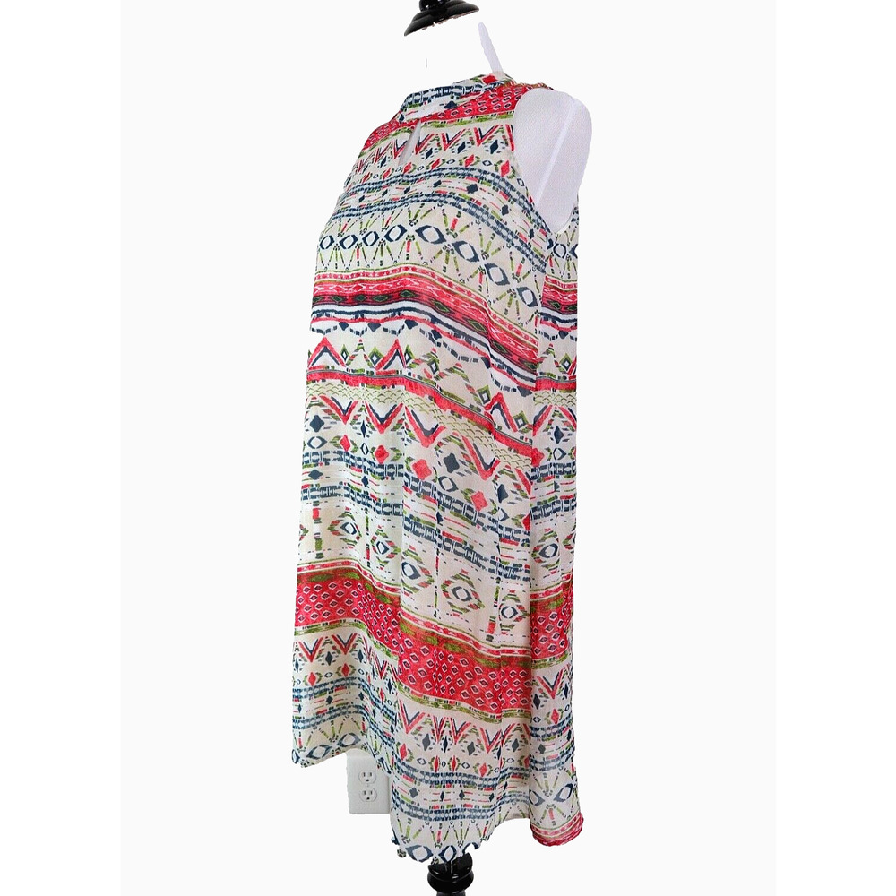 Cloth & People Size M Geometric Print A-Line Dress Multicolor - Picture 2 of 9